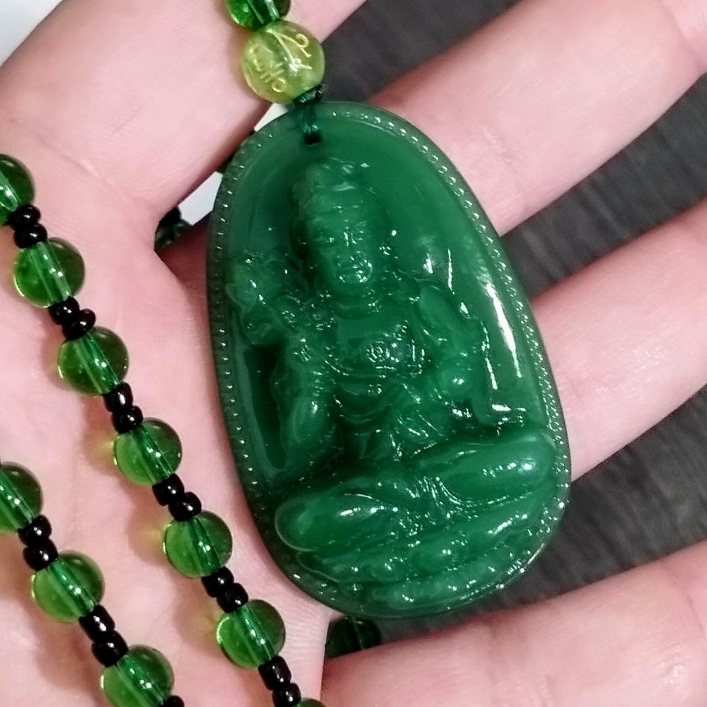 SOLD ~ Lovely Jade Buddha Pendant Necklace